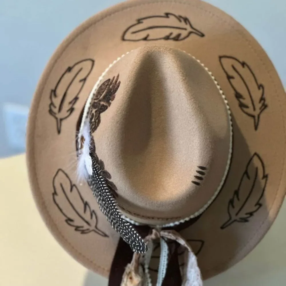 🔥HOMEMADE One-of-a-Kind Handmade Pyrography Hat – Western Chic Vibes 🔥 - Picture 9 of 11